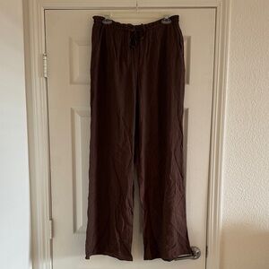 Zara Women’s Brown Wide Leg Drawstring Pants